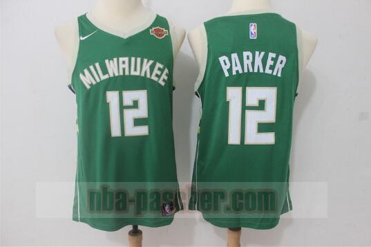 Maillot Milwaukee Bucks Homme Jabari Parker 12 Basketball Vert