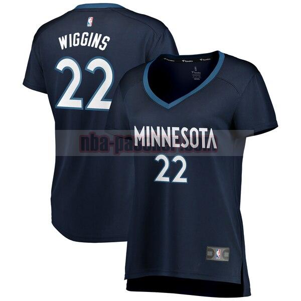 Maillot Minnesota Timberwolves Femme Andrew Wiggin 22 icon edition Bleu