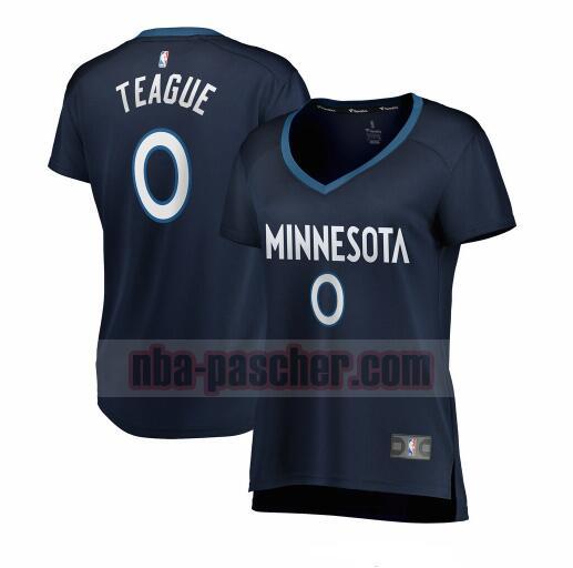 Maillot Minnesota Timberwolves Femme Jeff Teague 0 icon edition Bleu marin