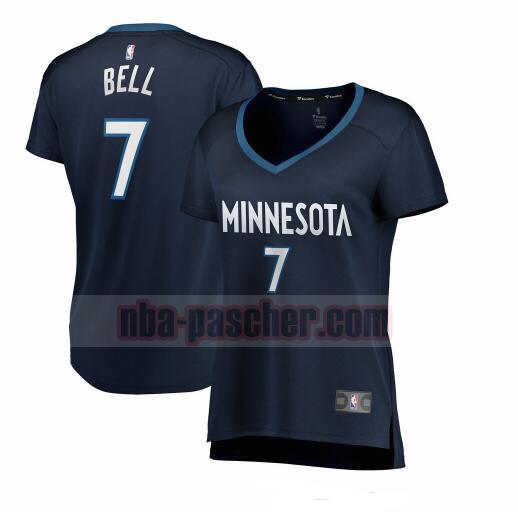 Maillot Minnesota Timberwolves Femme Jordan Bell 7 icon edition Bleu marin