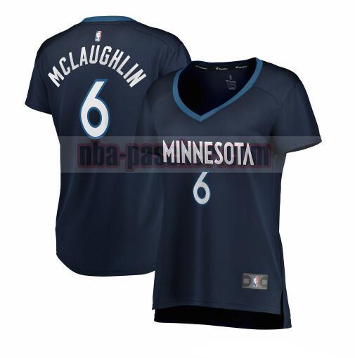 Maillot Minnesota Timberwolves Femme Jordan McLaughlin 6 icon edition Bleu marin