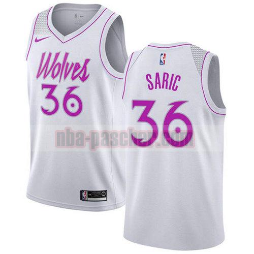 Maillot Minnesota Timberwolves Homme Dario Saric 36 Earned 2019 blanc
