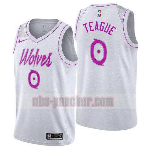 Maillot Minnesota Timberwolves Homme Jeff Teague 0 Earned 2019 White