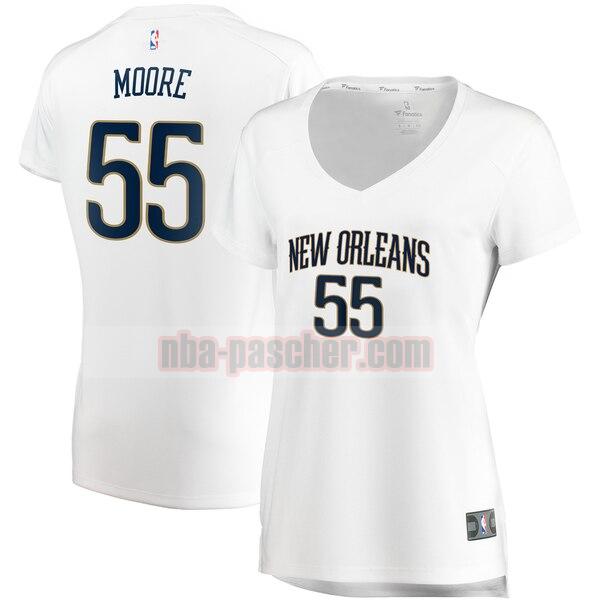 Maillot New Orleans Pelicans Femme E'Twaun Moore 55 association edition Blanc