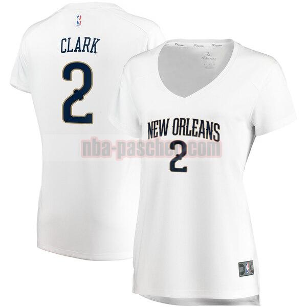 Maillot New Orleans Pelicans Femme Ian Clark 2 association edition Blanc