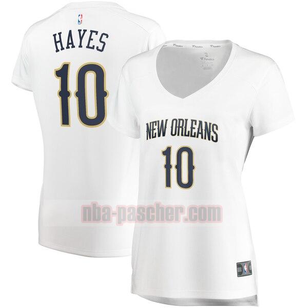 Maillot New Orleans Pelicans Femme Jaxson Hayes 10 association edition Blanc