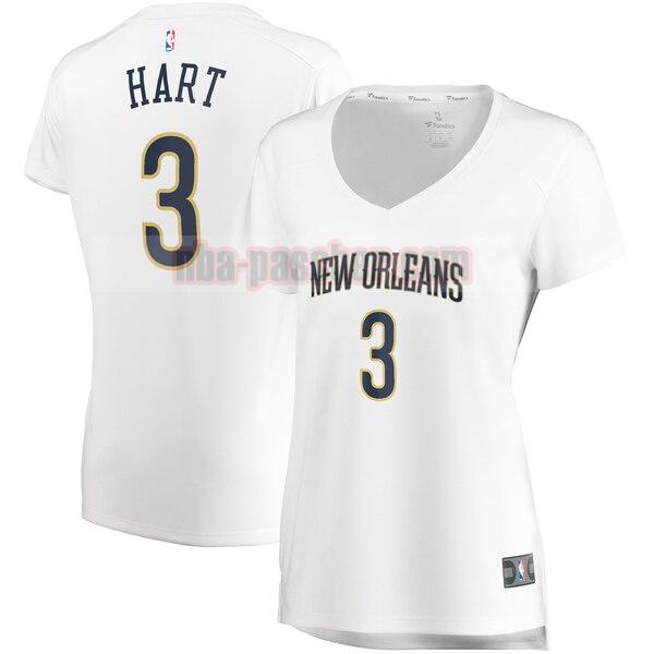 Maillot New Orleans Pelicans Femme Josh Hart 3 association edition Blanc
