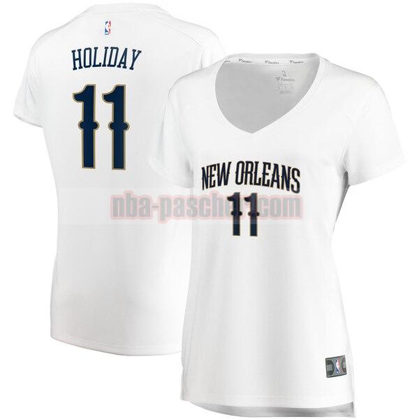 Maillot New Orleans Pelicans Femme Jrue Holiday 11 association edition Blanc
