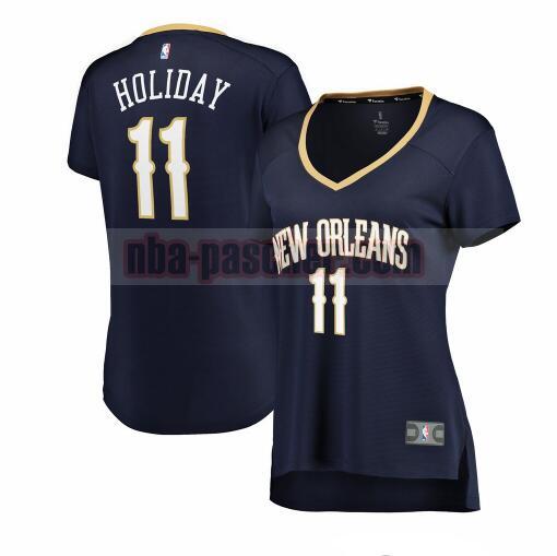 Maillot New Orleans Pelicans Femme Jrue Holiday 11 icon edition Bleu marin
