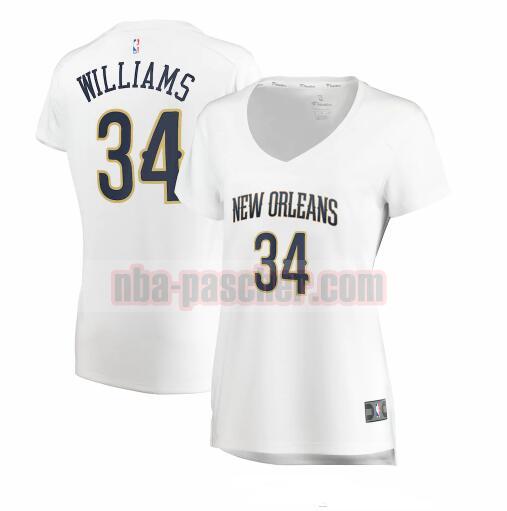 Maillot New Orleans Pelicans Femme Kenrich Williams 34 association edition Blanc