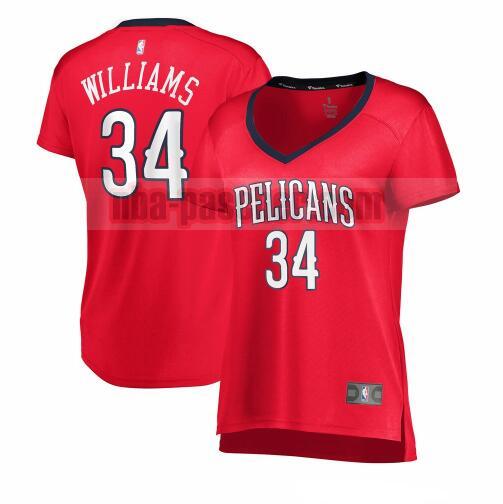 Maillot New Orleans Pelicans Femme Kenrich Williams 34 statement edition Rouge