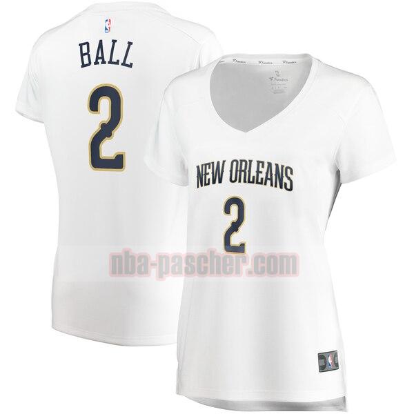 Maillot New Orleans Pelicans Femme Lonzo Ball 2 association edition Blanc