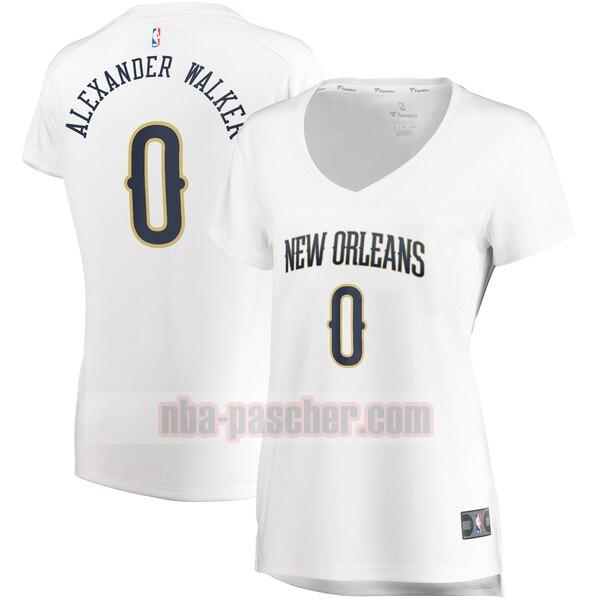 Maillot New Orleans Pelicans Femme Nickeil Alexander-Walker 0 association edition Blanc