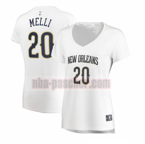 Maillot New Orleans Pelicans Femme Nicolo Melli 20 association edition Blanc
