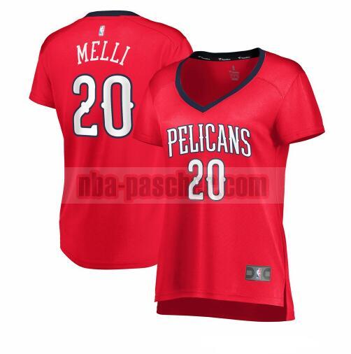 Maillot New Orleans Pelicans Femme Nicolo Melli 20 statement edition Rouge