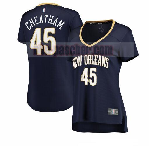 Maillot New Orleans Pelicans Femme Zylan Cheatham 45 icon edition Bleu marin