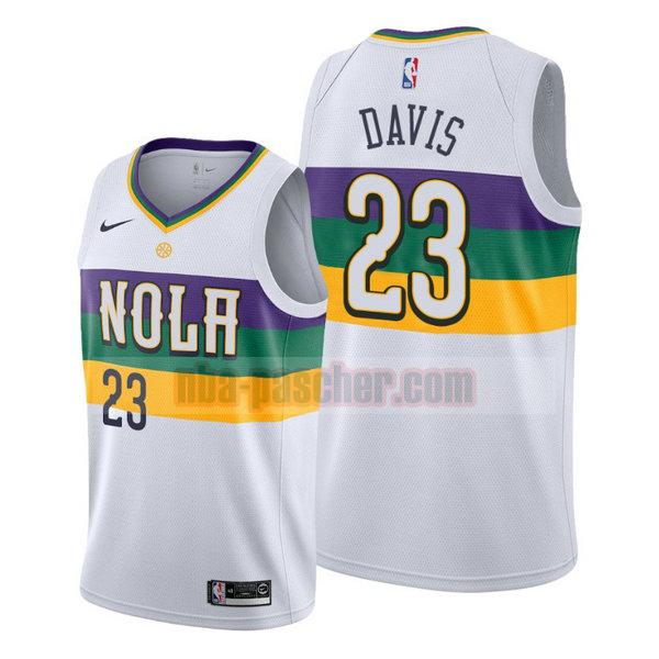 Maillot New Orleans Pelicans Homme Anthony Davis 23 2020-21 saison déclaration blanc