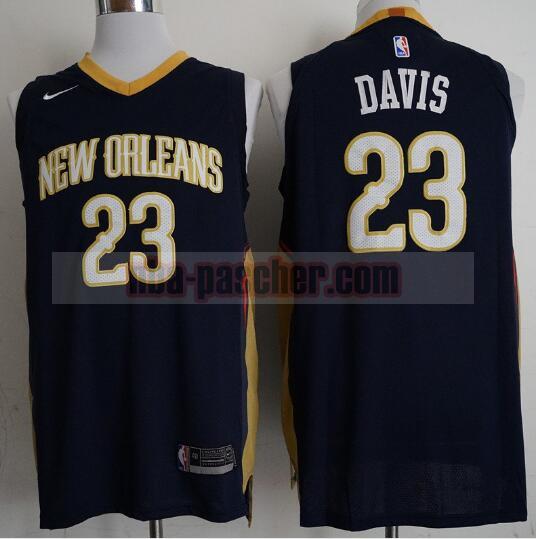 Maillot New Orleans Pelicans Homme Anthony Davis 23 Basketball Noir