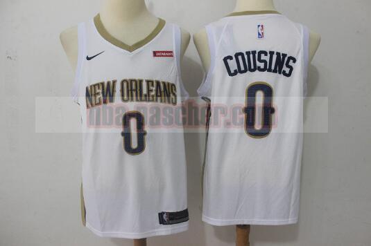 Maillot New Orleans Pelicans Homme DeMarcus Cousins 0 Basketball Blanc