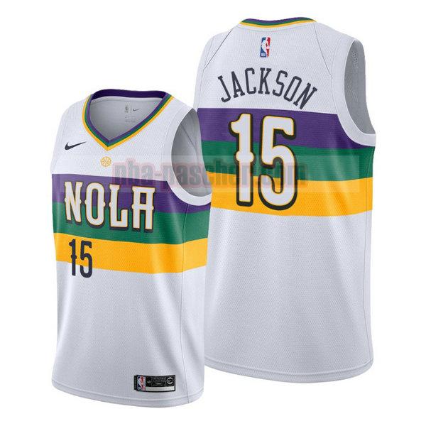 Maillot New Orleans Pelicans Homme Frank Jackson 15 2020-21 saison déclaration blanc