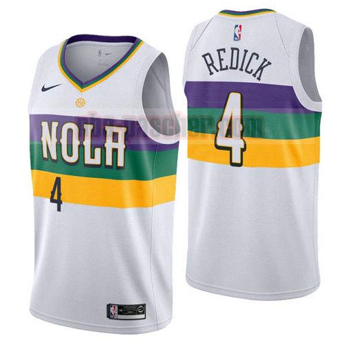 Maillot New Orleans Pelicans Homme J.J. Redick 4 Ville 2019 blanc