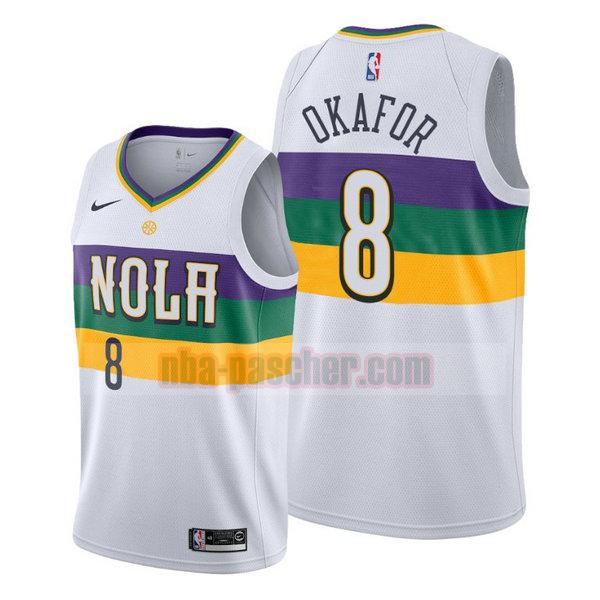 Maillot New Orleans Pelicans Homme Jahlil Okafor 8 2020-21 saison déclaration blanc