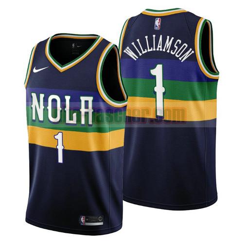 Maillot New Orleans Pelicans Homme Zion Williamson 1 2022-2023 City Edition Bleu marin