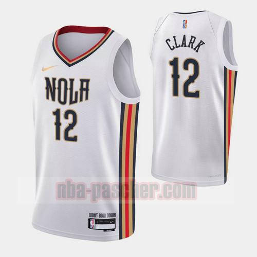 Maillot New Orleans Pelicans Homme gary clark 12 Édition de la ville 2022 Édition 75e anniversaire Blanc