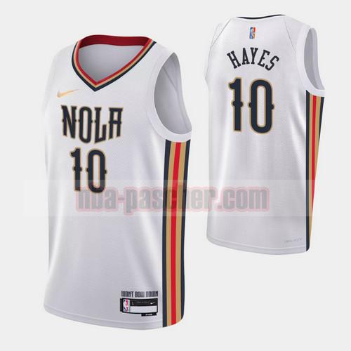 Maillot New Orleans Pelicans Homme jaxson hayes 10 Édition de la ville 2022 Édition 75e anniversaire Blanc