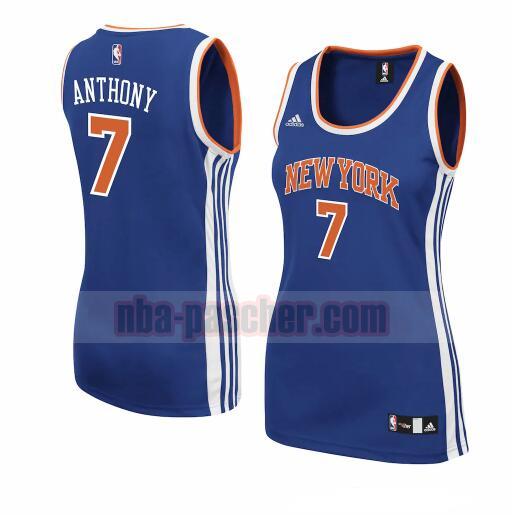 Maillot New York Knicks Femme Carmelo Anthony 7 Réplique Bleu