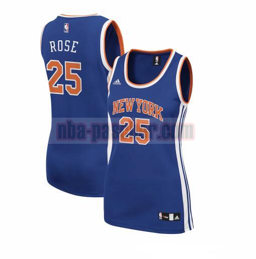 Maillot New York Knicks Femme Derrick Rose 25 Réplique Bleu