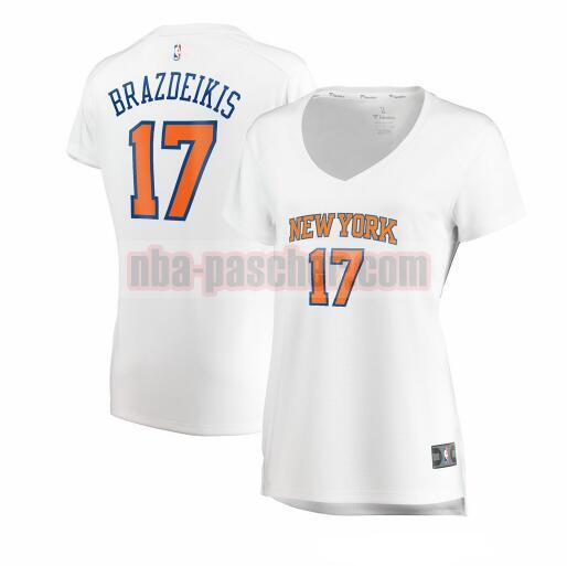 Maillot New York Knicks Femme Ignas Brazdeikis 17 association edition Blanc