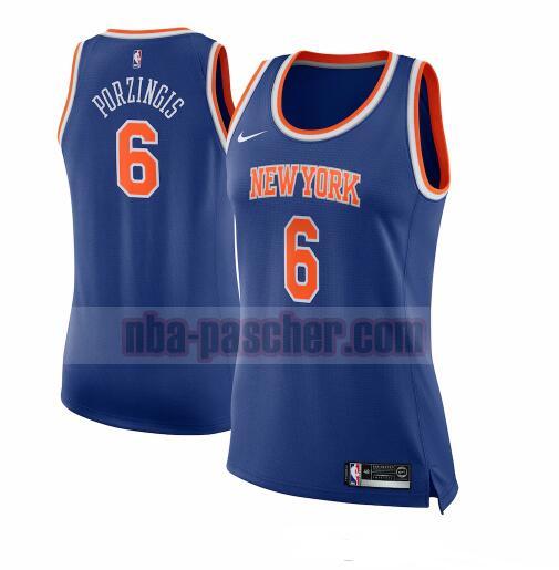 Maillot New York Knicks Femme Kristaps Porzingis 6 Nike icon edition Bleu