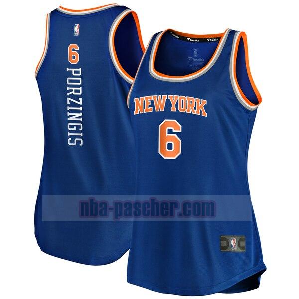 Maillot New York Knicks Femme Kristaps Porzingis 6 icon edition Bleu
