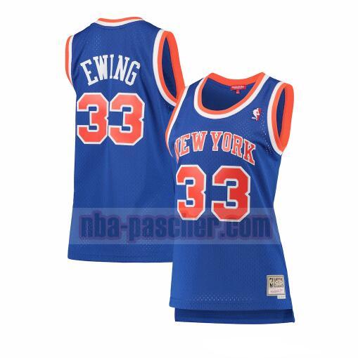 Maillot New York Knicks Femme Patrick Ewing 33 hardwood classics Bleu