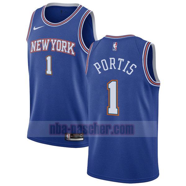 Maillot New York Knicks Homme Bobby Portis 1 2020-21 saison déclaration Bleu