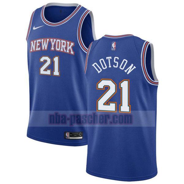 Maillot New York Knicks Homme Damyean Dotson 21 2020-21 saison déclaration Bleu