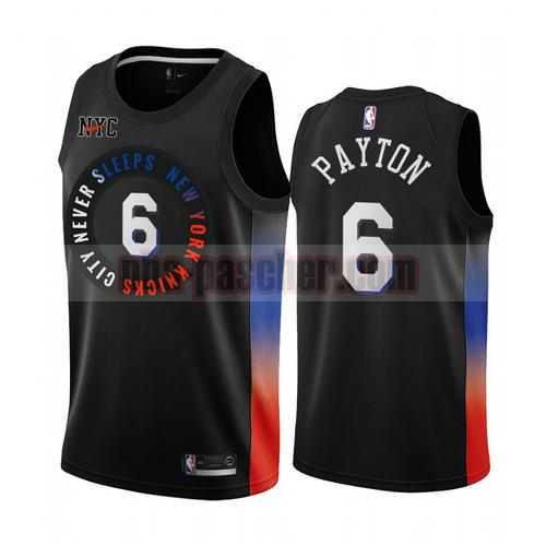 Maillot New York Knicks Homme Elfrid Payton 6 Édition City 2020-21 Noir