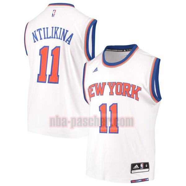 Maillot New York Knicks Homme Frank Ntilikina 11 domicile Réplique Blanc