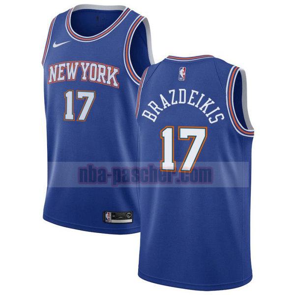 Maillot New York Knicks Homme Ignas Brazdeikis 17 2020-21 saison déclaration Bleu