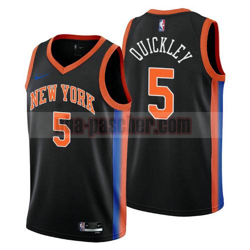 Maillot New York Knicks Homme Immanuel Quickley 5 2022-2023 City Edition Noir