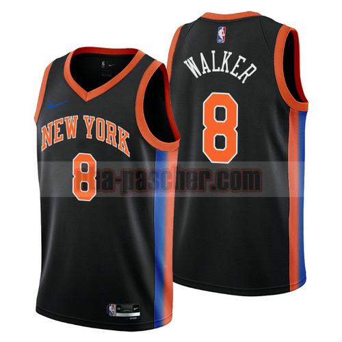Maillot New York Knicks Homme Kemba Walker 8 2022-2023 City Edition Noir