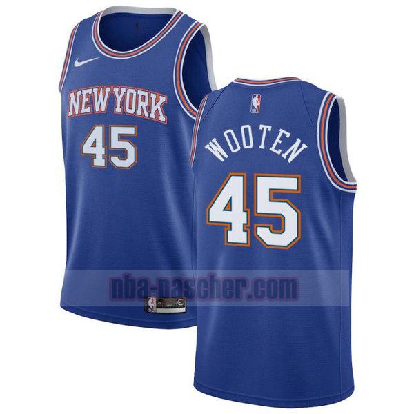 Maillot New York Knicks Homme Kenny Wooten 45 2020-21 saison déclaration Bleu