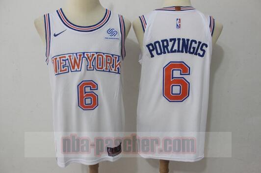 Maillot New York Knicks Homme Kristaps Porzingis 6 Blanc