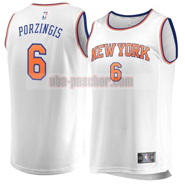 Maillot New York Knicks Homme Kristaps Porzingis 6 association edition Blanc