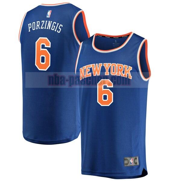 Maillot New York Knicks Homme Kristaps Porzingis 6 icon edition Bleu