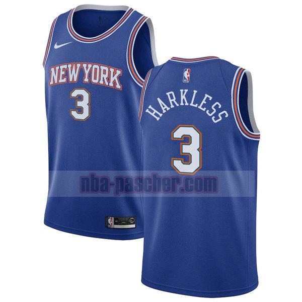Maillot New York Knicks Homme Maurice Harkless 3 2020-21 saison déclaration Bleu