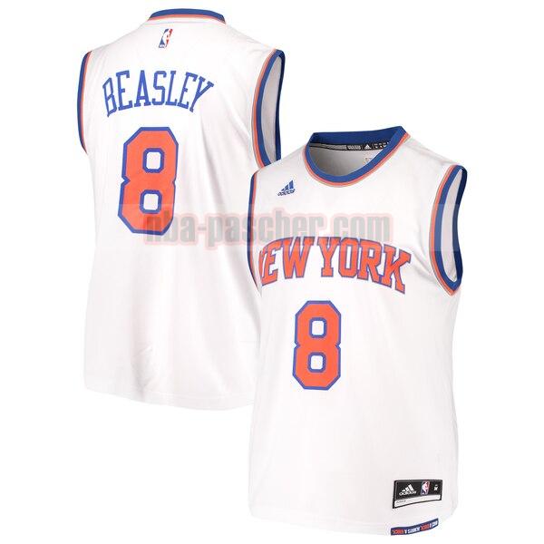 Maillot New York Knicks Homme Michael Beasley 8 domicile Réplique Blanc