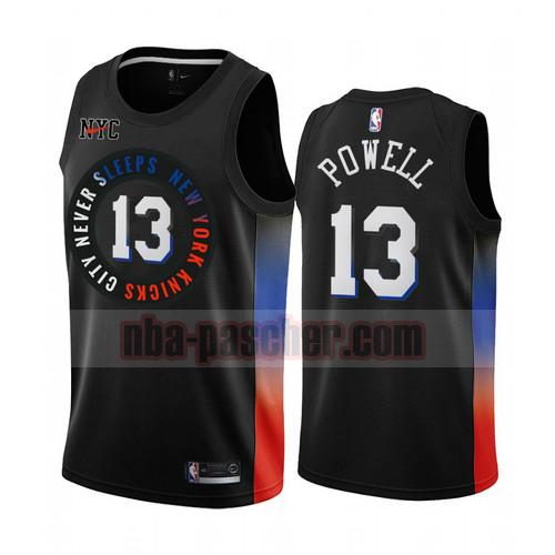 Maillot New York Knicks Homme Myles Powell 13 Édition City 2020-21 Noir
