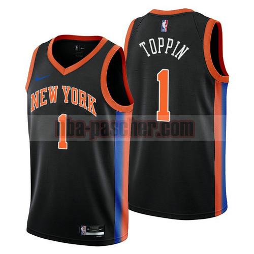 Maillot New York Knicks Homme Obi Toppin 1 2022-2023 City Edition Noir